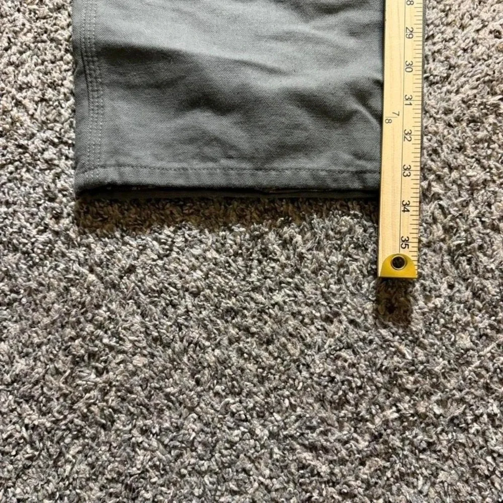 Carhartt Canvas Plaid Lined Dungaree Utility Pants‎ Gray Size 44x32 B111 MOS